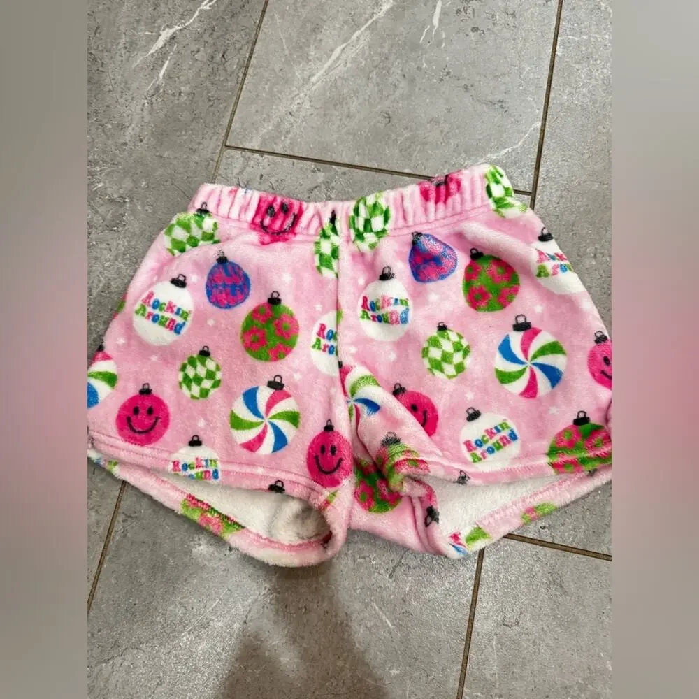 ISCREAM Colorful Kids Ornament Fleece pj Shorts, size L (14)
